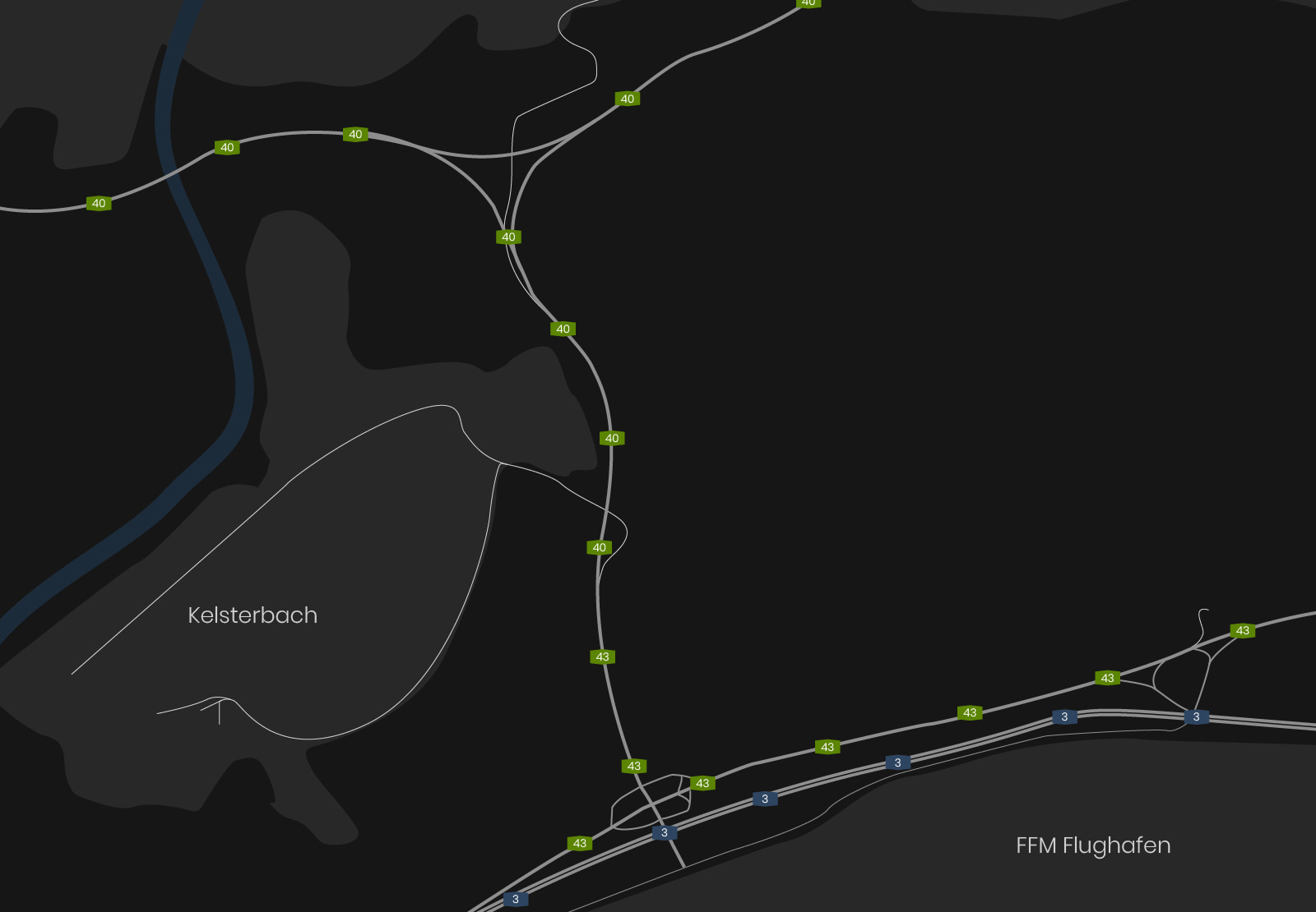 Karte Lageplan der Flughafenparkplätze in Frankfurt und Umgebung